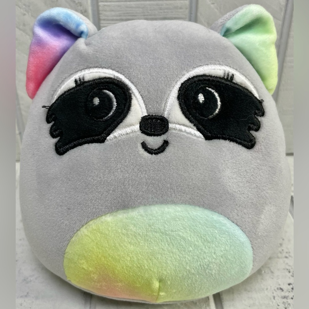 Squishmallow 5” Max The Raccoon Rainbow Accents Cute Mini Plush Stuffed Animal